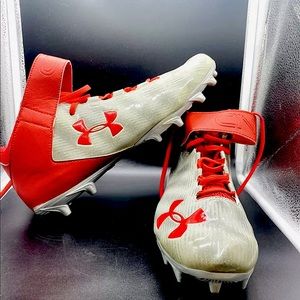 Under Armour Red/Silver C1N Cleats Men's Size 13